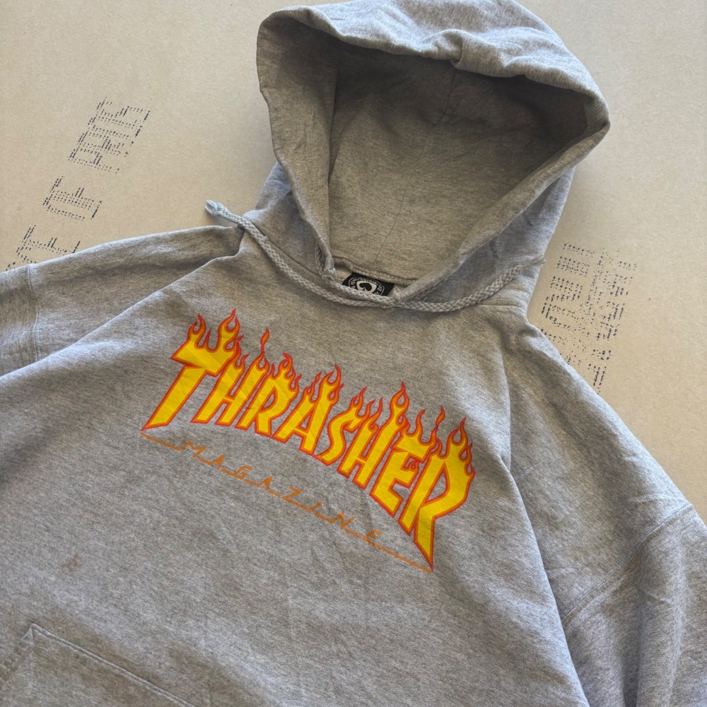 90s boxy Grey Thrasher Hoodie